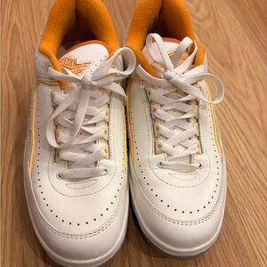 Jordan Classic White and Orange Sneakers
